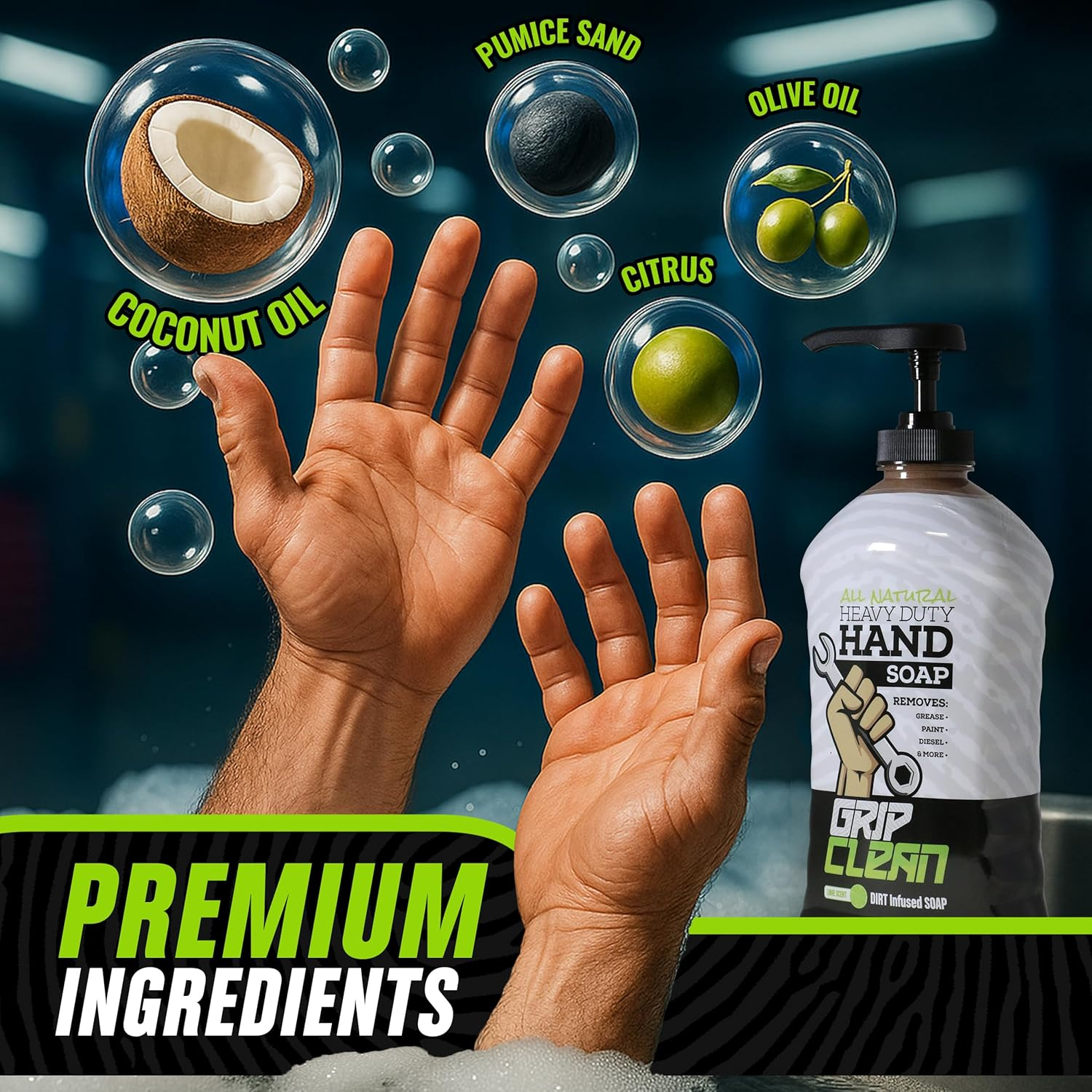 Grip Clean All Natural Heavy Duty Hand Cleaner - (2) 1 Gallon Refill Jugs image number 5