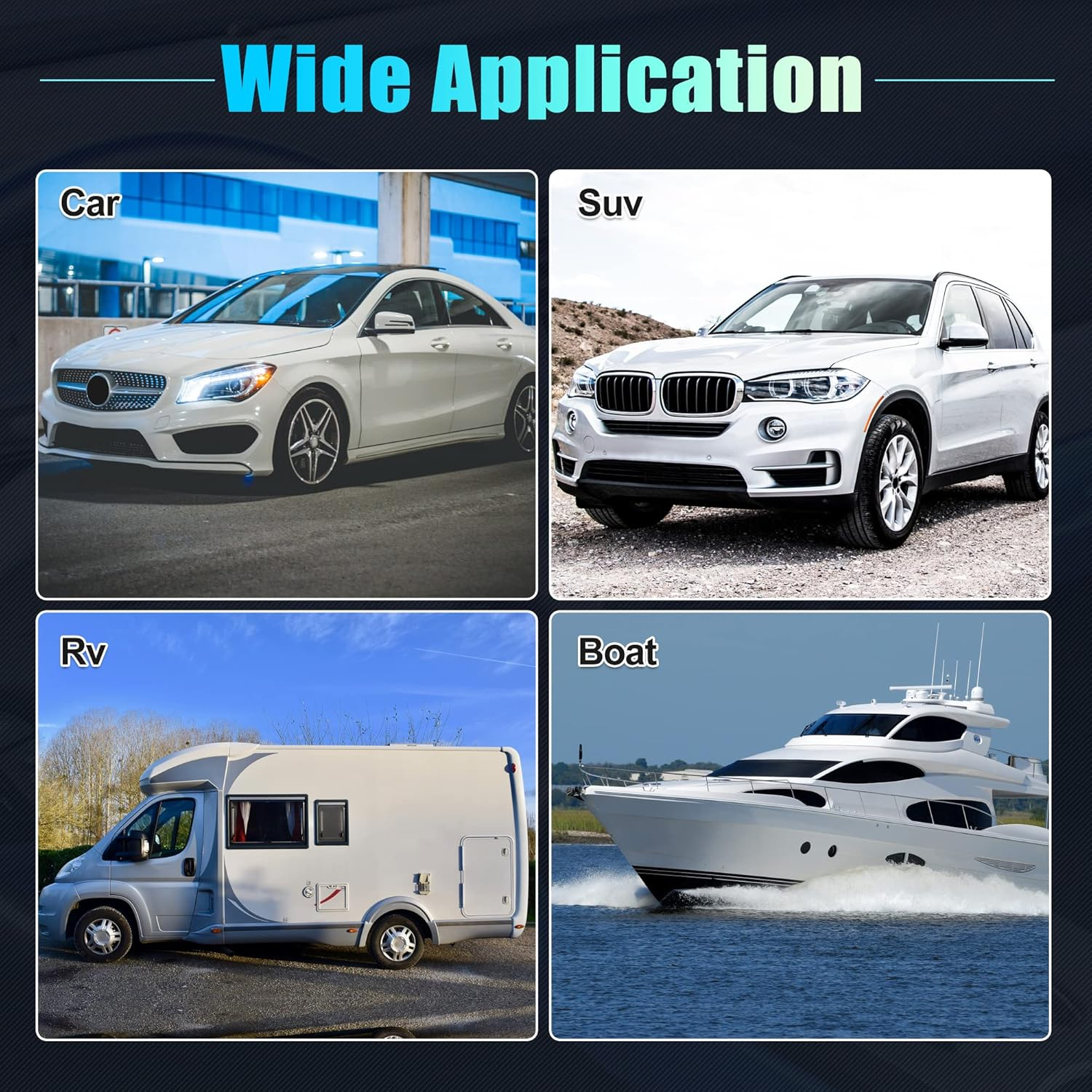 X AUTOHAUX 4 Gang Rocker Switch Panel 3 Pin on off Pre-Wired Toggle Switch Control Waterproof Aluminum Alloy Blue LED Light Push Button for 12V 24V Black image number 5