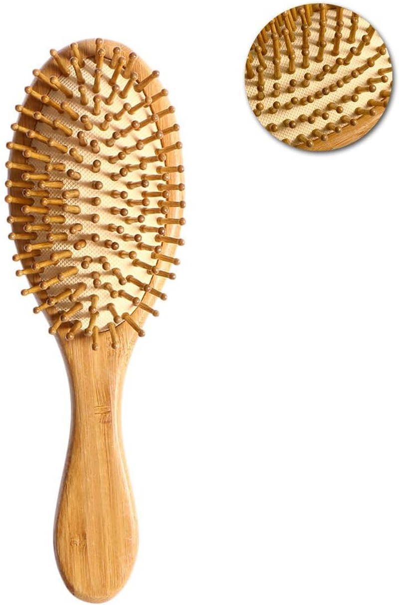 Wooden Paddle Hair Brush with Strong & Flexible Wooden Bristles Having anti Static Ball Tips,For Grooming, Straightening, Smoothing, Detangling Hair, Ideal for Men, Women & Kids (Ovel) image number 4