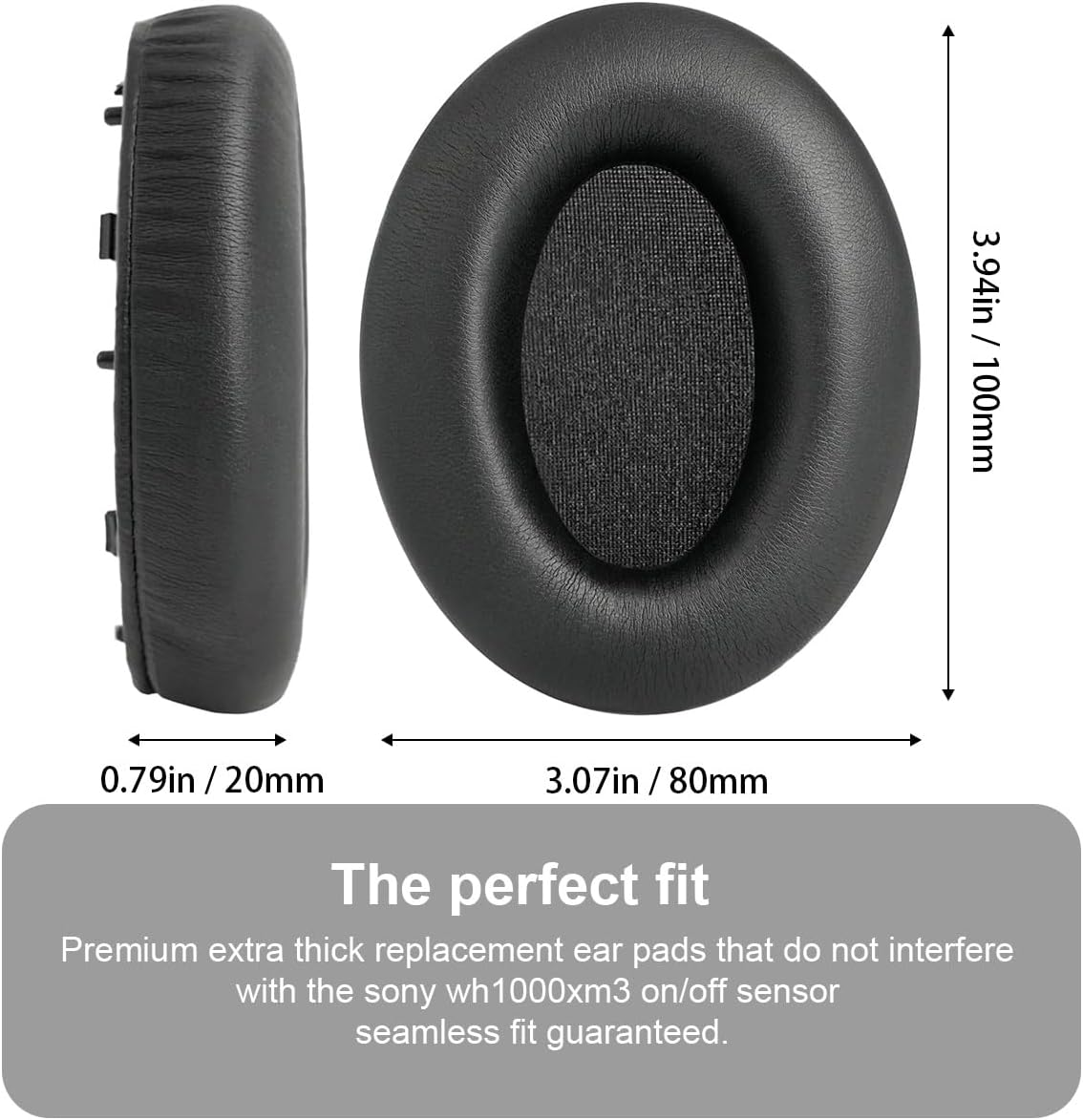 T Tersely Replacement Earpads for Sony WH-1000XM3 Wireless Noise Cancelling over Ear Headphones, Memory Foam Leather Ear Pads Cushions with Noise Isolation image number 5