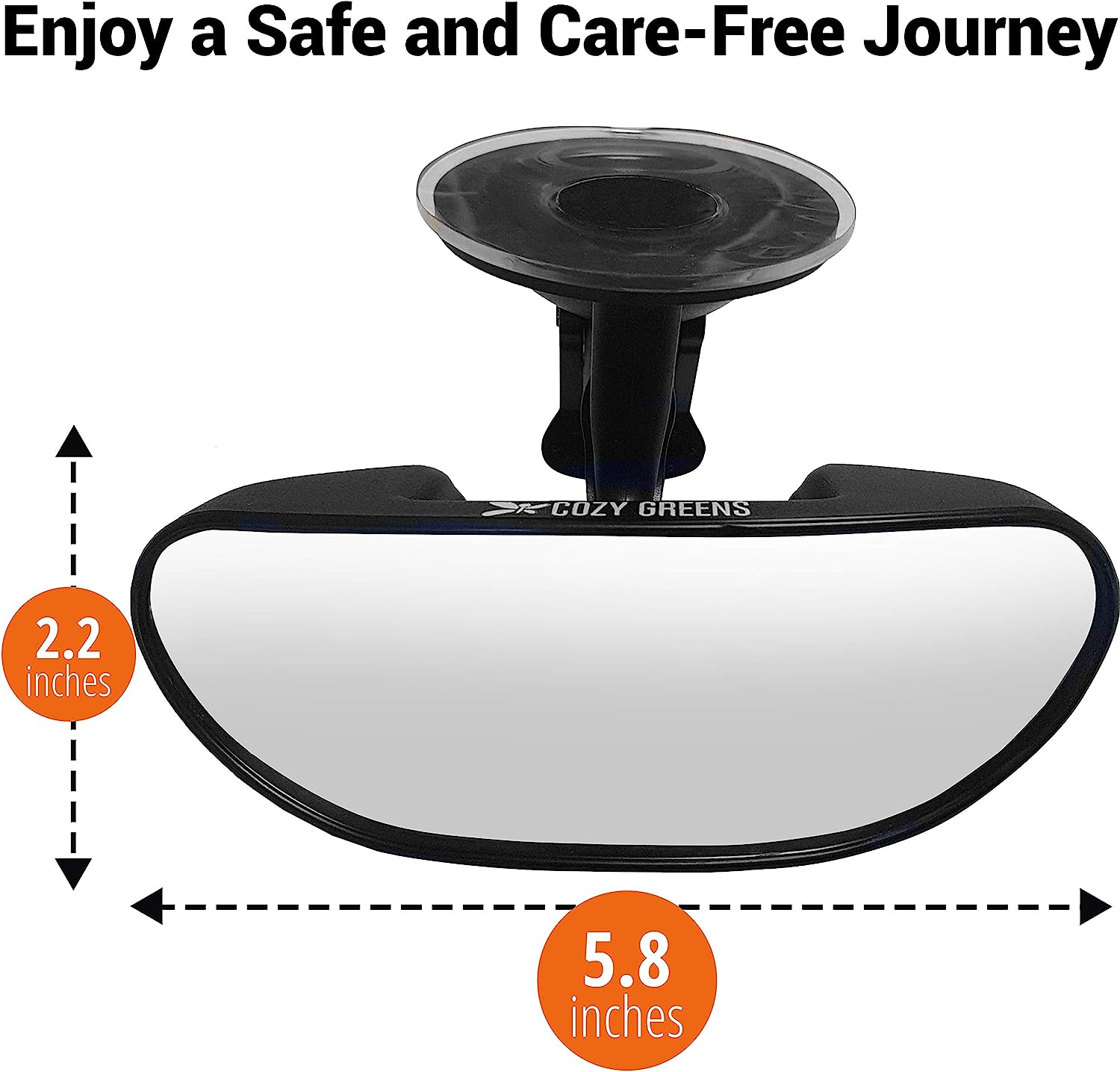 COZY GREENS Rearview Baby Car Mirror Windshield Infant Front Facing, Shatterproof Child Safety Mirror, Adjustable Suction Cup (S) By image number 2