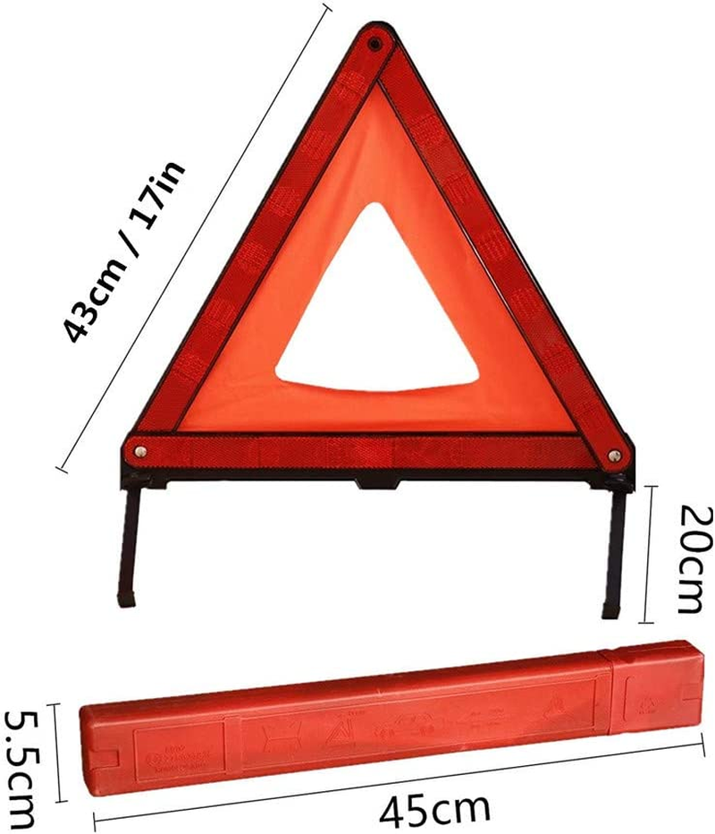 Reflective Triple Triangle Car Warning Sign Roadside Hazard Sign Emergency Breakdown Board, Safety Triangle Warning Kit, Foldable Car Roadside Emergency Kit image number 1
