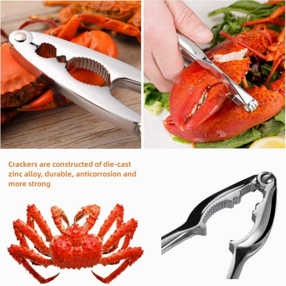 DACUAN Nutcrackers for Nuts,Metal Nut Cracker Tool, Indoor Nutcracker for Hazelnuts Walnut Crab, Portable Seafood Opener Plier for Camping 17 Cm