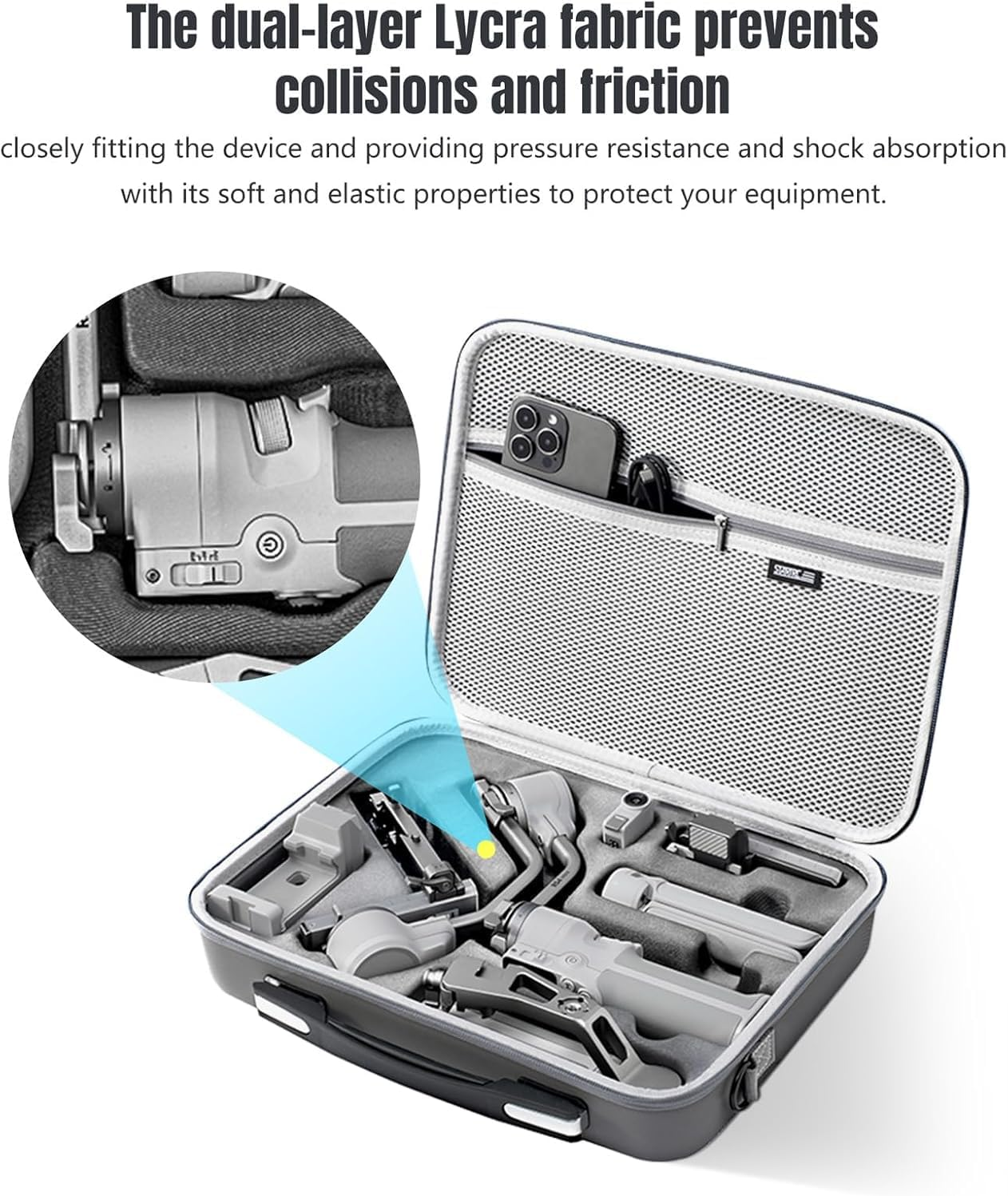 Portable PU Waterproof Carrying Case with Shoulder Strap for DJI Ronin RS 4 Mini Gimbal Stabilizer & Accessories - Ideal Travel Companion for RS 4 Mini image number 5