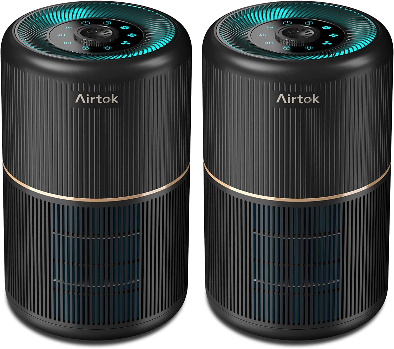 AIRTOK Hepa Air Purifier for Home Bedroom with Aromatic Sponges | 4-In-1 H13 True Hepa Air Filter for Smoke, Dust, Pollen, Pet Dander Odors, 99.97% Removal to 0.1 Microns | Ozone-Free, Night Light