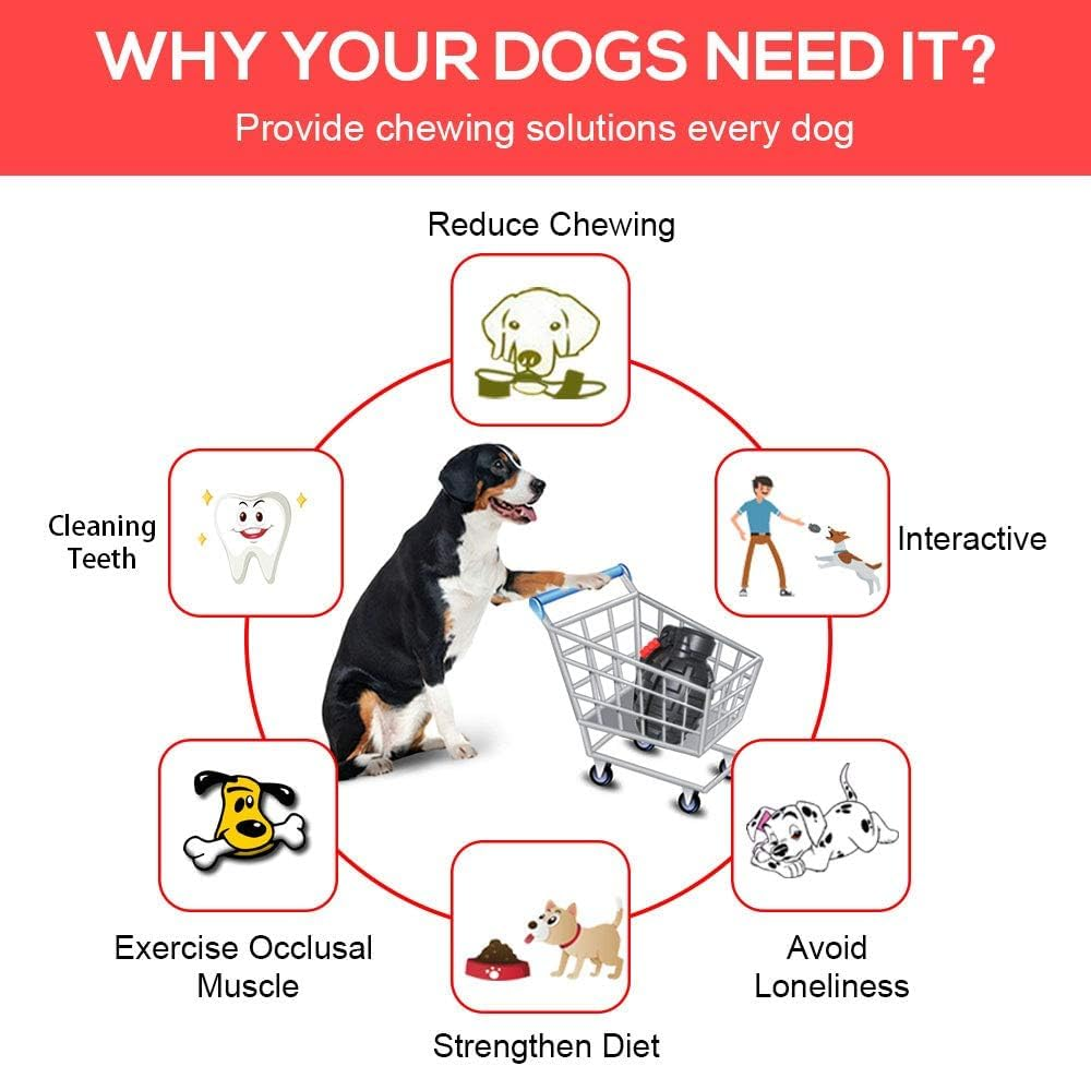 Royal Pets AU Indestructible, Durable & Tough Grenade Dog Chew Toy (Black)