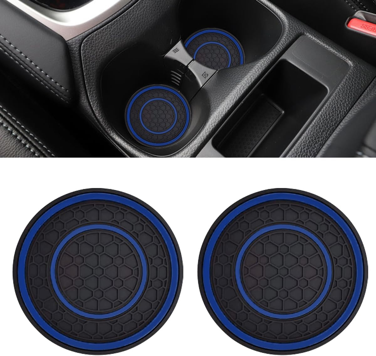 2PCS Car Cup Holder Coasters, 2.75 Inch Auto Non-Slip anti Dust Cup Mats, Console Cup Holder Insert Coaster Auto Insulated Mats, Universal Interior Accessories for Most Cars (Yellow)