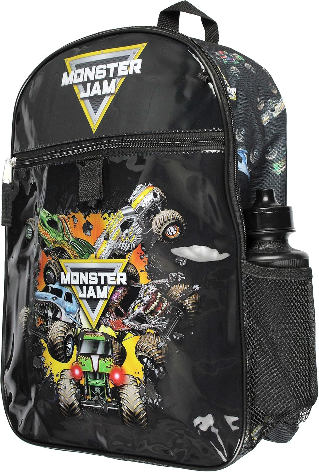 Monster Jam Megladon Grave Digger Max-D Monster Trucks Backpack Lunch Bag Water Bottle Ice Pack 5 Piece Mega Set image number 3