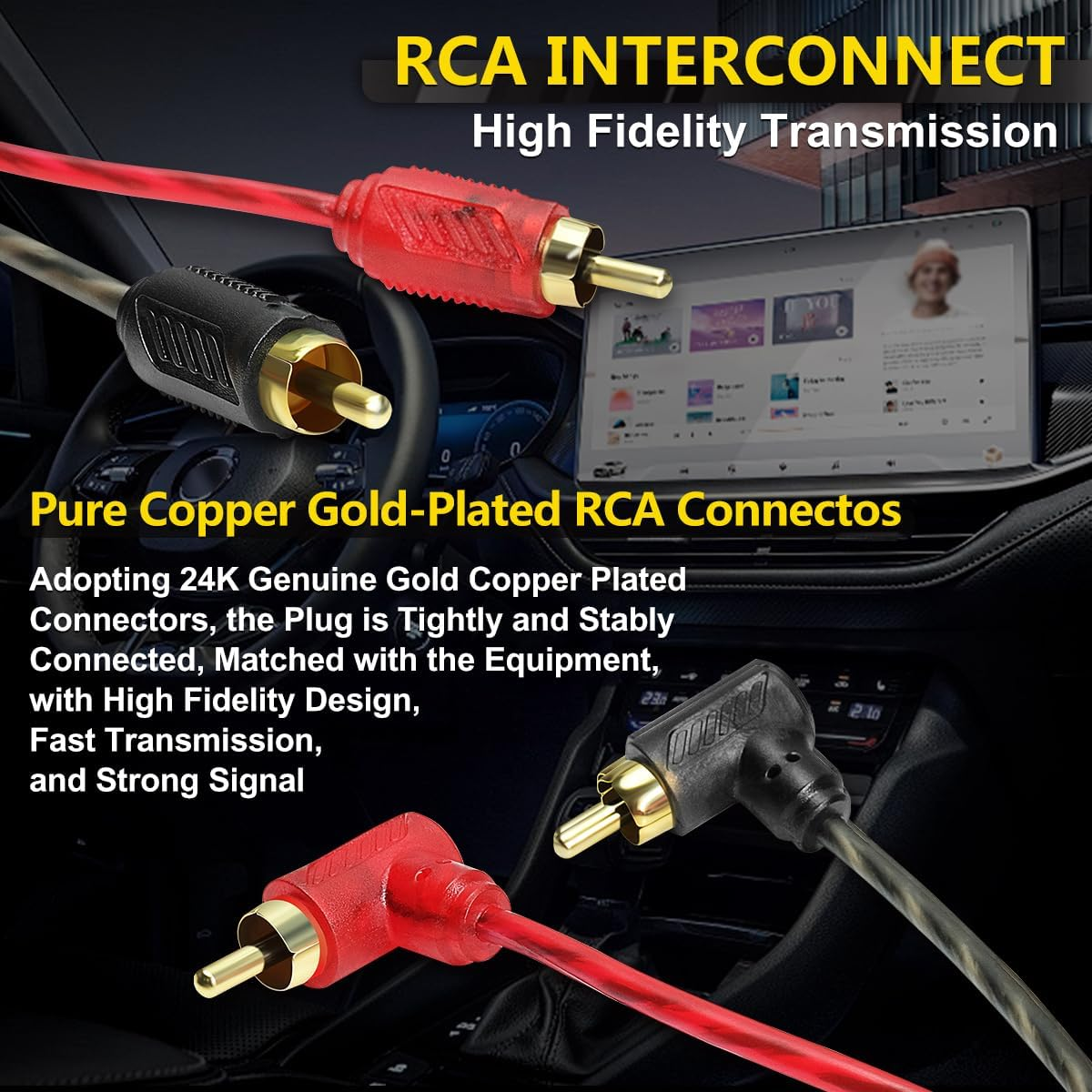 4 Gauge AMP Wiring Kit, 4 AWG Amplifier Car Audio Install Kit, Car Subwoofer Cable, Connection for Subwoofer & Speaker, with Power Cable, Ground Cable, RCA Cable, Remote Cable, Fuse Holder, Terminals