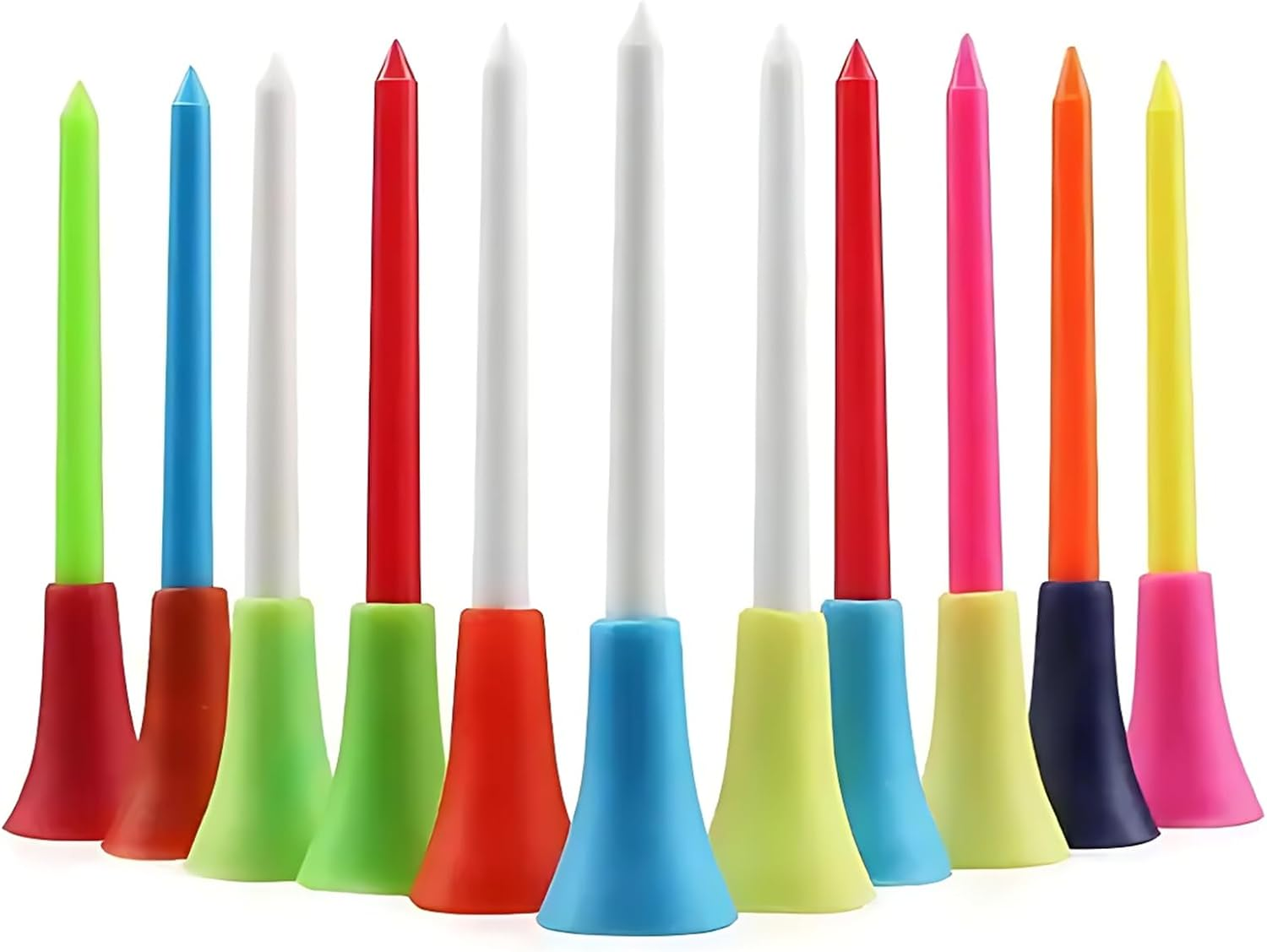 50-Pack Rubber Cushion Top Golf Tees Unbreakable Plastic Golf Tees in Mixed Colors Durable Golf Training Accessories for Men & Women Golfers image number 6