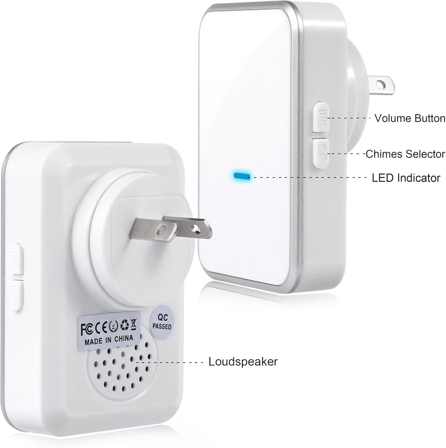 Yellow-Price No Battery Required Ring Doorbell Australia, Waterproof Self-Powered Wireless Doorbell Door Chime Kit with 45 Chimes, 4 Volume Levels, Long Range 300M (1 Button + 1 Receiver) - 1 Button + 1 Receiver image number 5