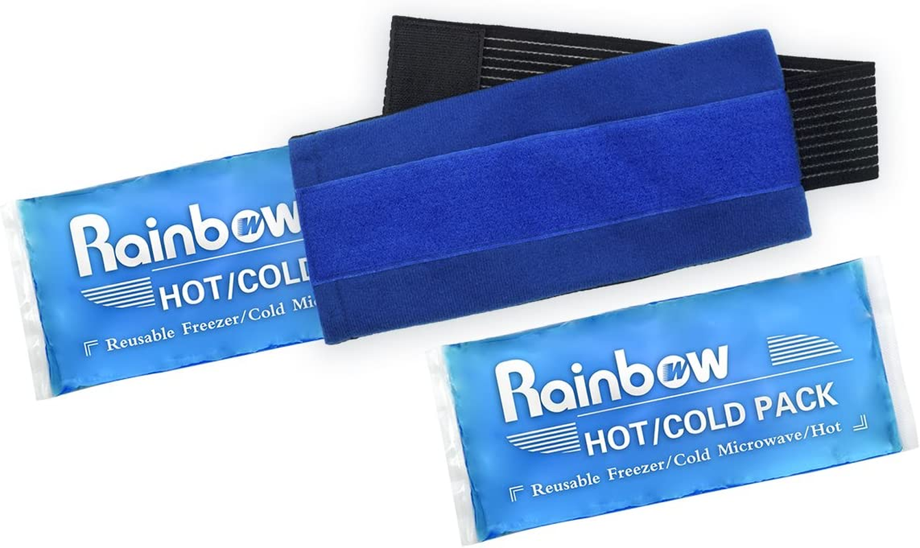 WORLD-BIO Flexible Ice Pack for Sports Injuries, Reusable Hot Cold Therapy Compression, Great for Migraine Headache, Stiff Neck, Arthritis Wrist, Knee Joint Strains, Ankle Sprains, 2 Packs - 4.3" X 9.8" image number 4