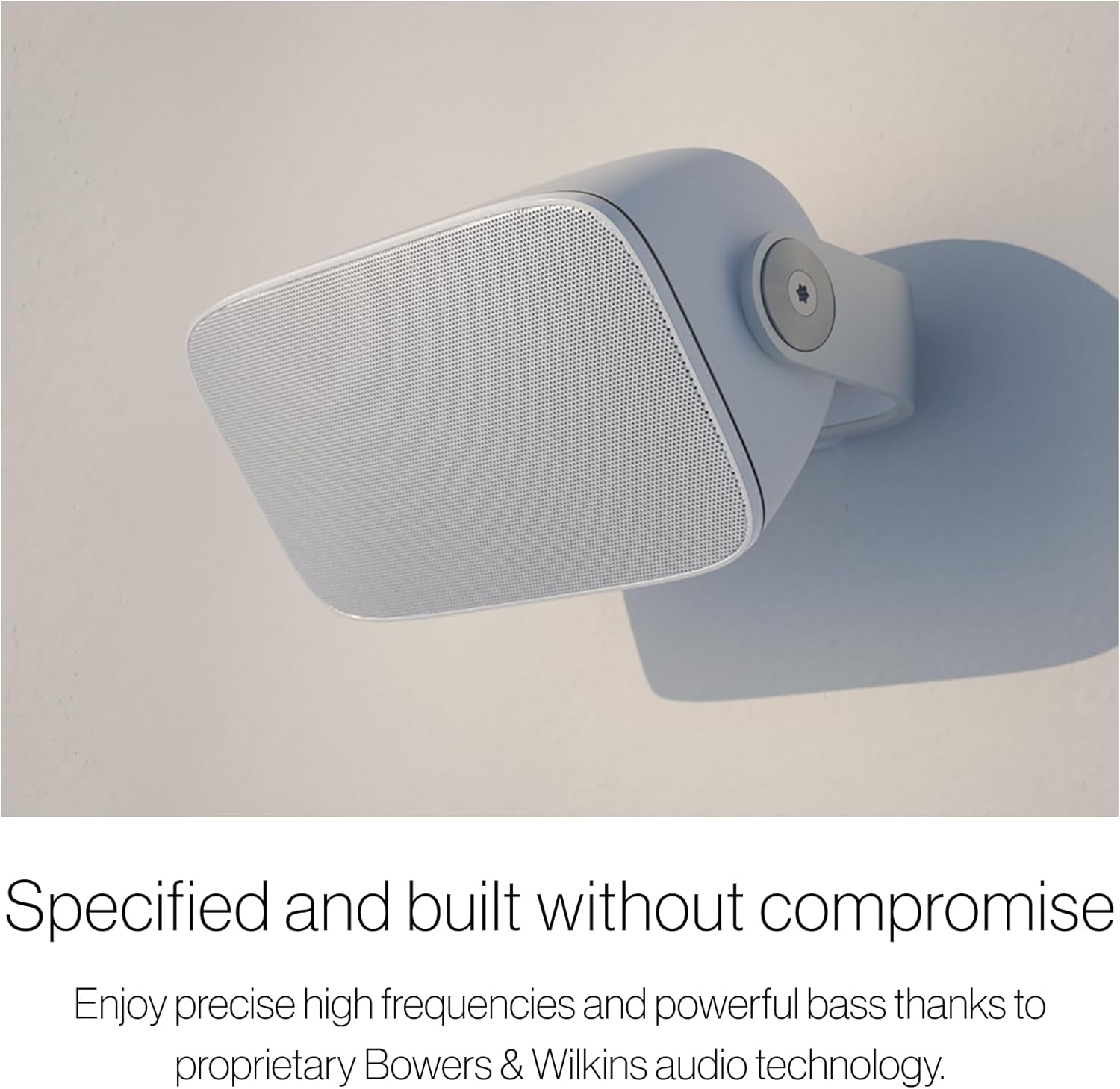 Bowers & Wilkins AM-1 BK (Set) Weather-Resistant Speaker, High-Performance Nautilu Tweeter & Deep Bass Radiator, Durable All-Season Design with Adjustable Wall Mount, Black