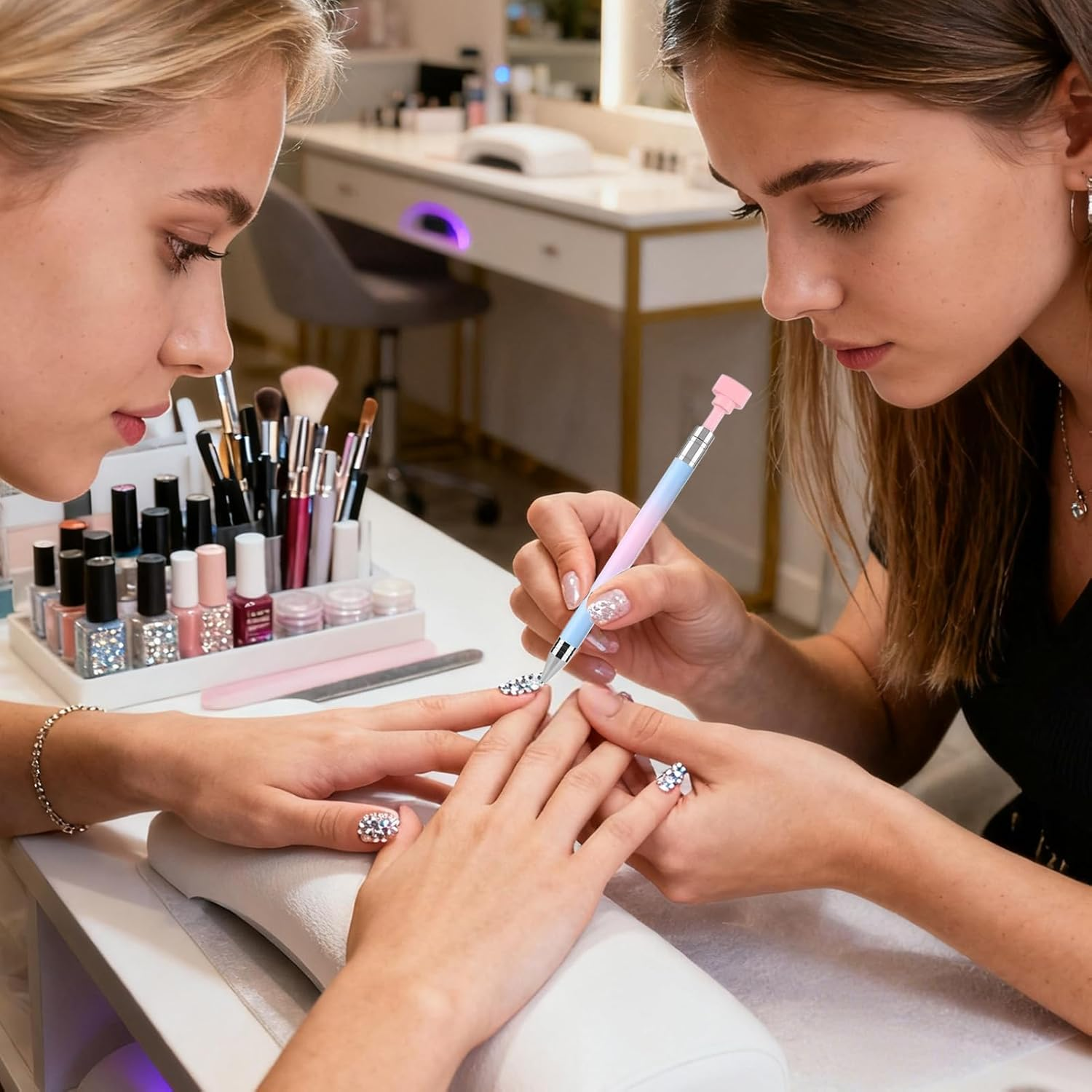 Refillable Wax Pen | Art Accessories | Rhinestone Pickup Tool Pen - for Painting Manicure Jewelry Fixing - White image number 5