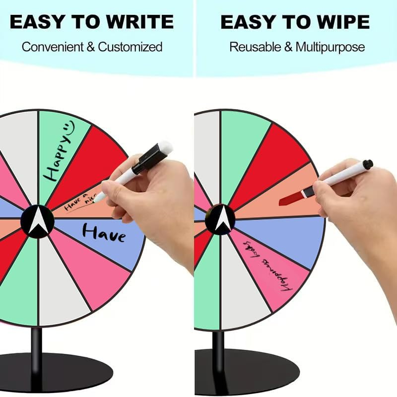 Prize Wheel 8 INCH Tabletop Roulette Wheel of Fortune Spin for Engaging Home Parties, Trade Show, Carnival Events,Party Birthday Wedding Housewarming 1 Set image number 6