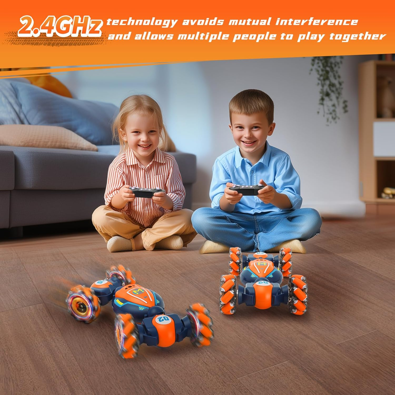 Gesture Sensing RC Stunt Car - 4WD Remote Control Toy Car for Boys, Cool Hand Controlled Twist Car with Lights & Music, Boys Toys Age 6-12, Best Birthday Gifts for 7 9 10 12 Year Old, Toys for Kids image number 4