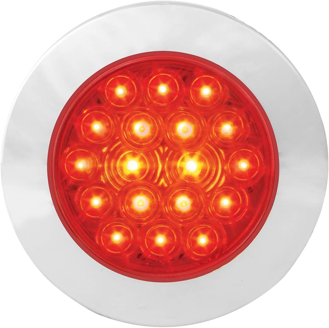 GG Grand General 75872 Red/Red 4 Inch Fleet 18 Led Flange Mount with Bezel, 3 Prong image number 2