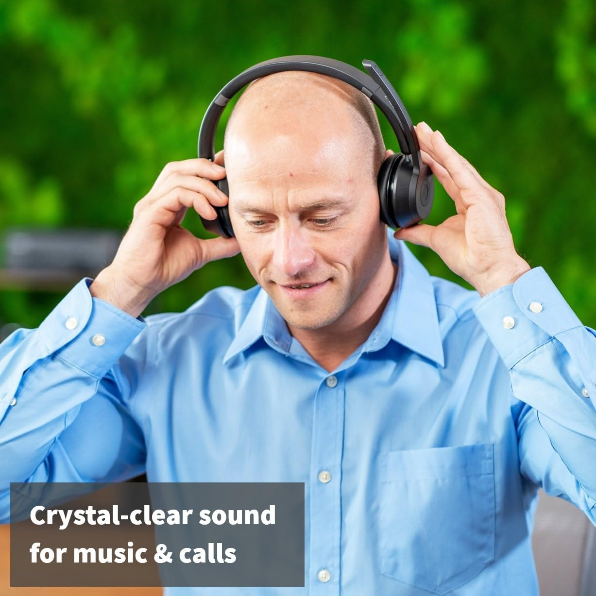 GEQUDIO GB-2 Bluetooth Headset with Microphone, Passive Noise Cancelling, Wireless Headphones, Connect 2 Devices Simultaneously (Smartphone, Mobile Phone, PC) Standby 500H (With USB Adapter, Charger, image number 5