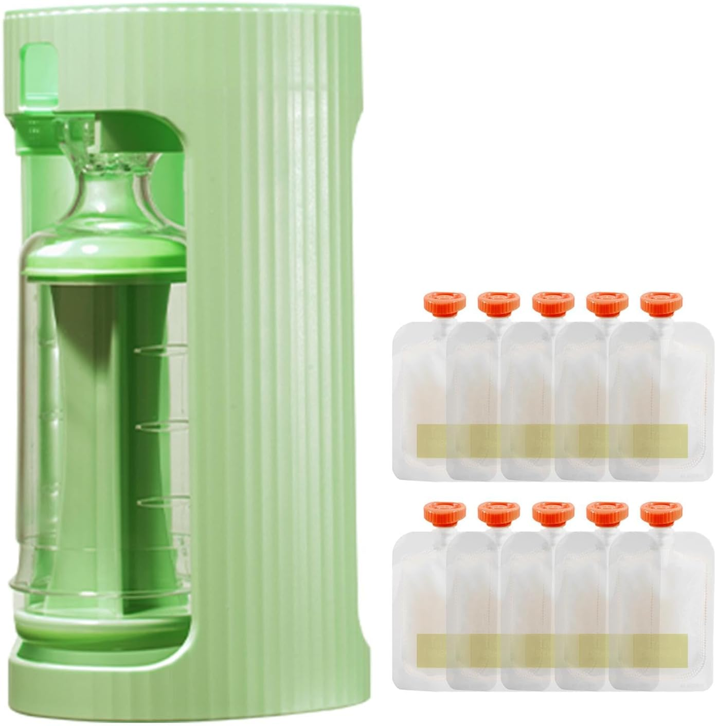 No Squeeze Pouch Holder, Small Portable Puree Squeezer, Reusable Food Pouches Refillable Kit, Portable Small Fruit Squeeze Puree Filler for Homemade Kids Food image number 6