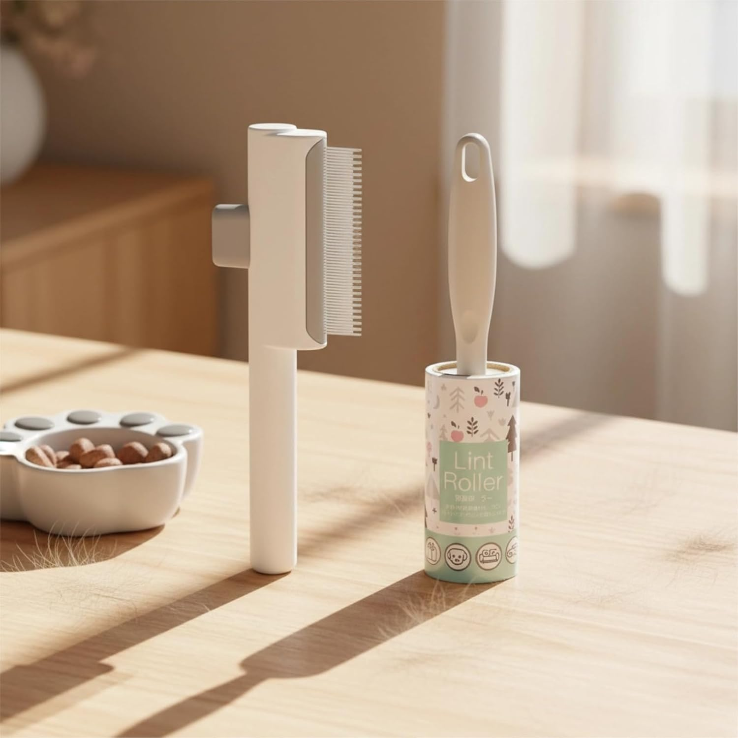 Iirlvior Pack of 2 Cat Brush, Pet Dog Brush, Brush for Cats and Dogs, Universal Dog Brush for Long Hair and Short Hair, Lint Roller, Detangling Brush for Removing Loose Hair image number 6