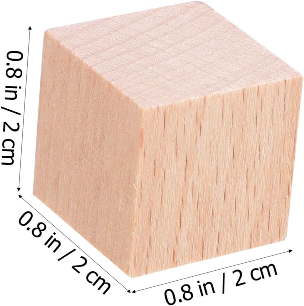 Garneck 100 Pcs 2 Inch Unfinished Wooden Blocks - Solid Wood Square Cubes for Arts - Crafts Projects and Puzzle Making image number 2