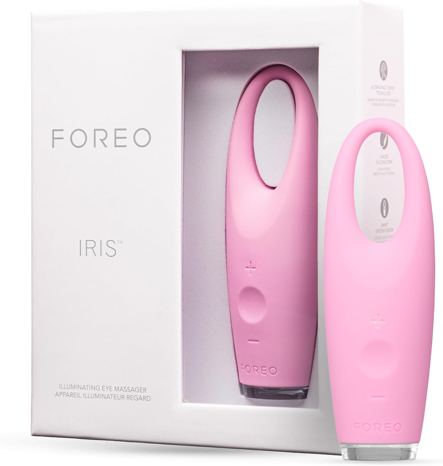 FOREO Iris Portable Sonic Eye Massager for Dark Circles,Petal Pink
