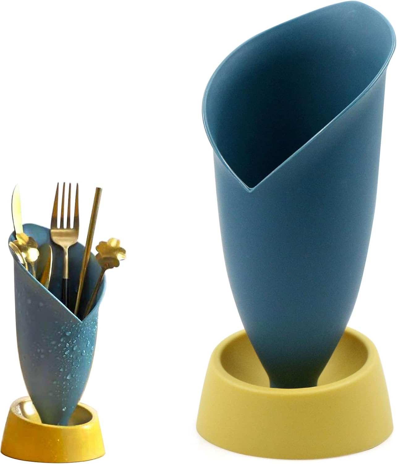 Cutlery Holder Kitchen Cutlery Container Cutlery Drainer - Multifunctional Plastic Cutlery Basket for Organising Knives, Forks, Spoons. Can Also Be Used in Bathroom, Living Room Storage image number 2