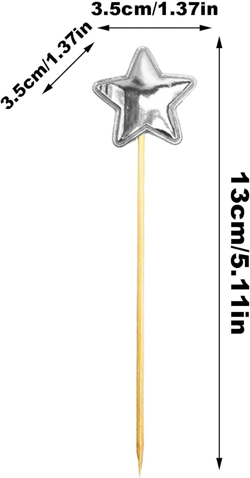 Glitter Star Cake Toppers - 5X Birthday Cake Toppers for Boys - Food-Grade Glitter Decorative Cupcake Picks for Children Birthday Cake Decor image number 6