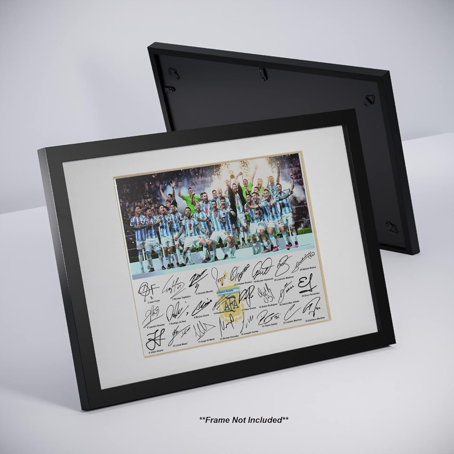 Ikonic Fotohaus Argentina World Soccer Champions Lionel Messi Di Maria De Paul Alvarez Dybala Martinez Team Signed Photo Autograph Print Wall Art Home Decor image number 6