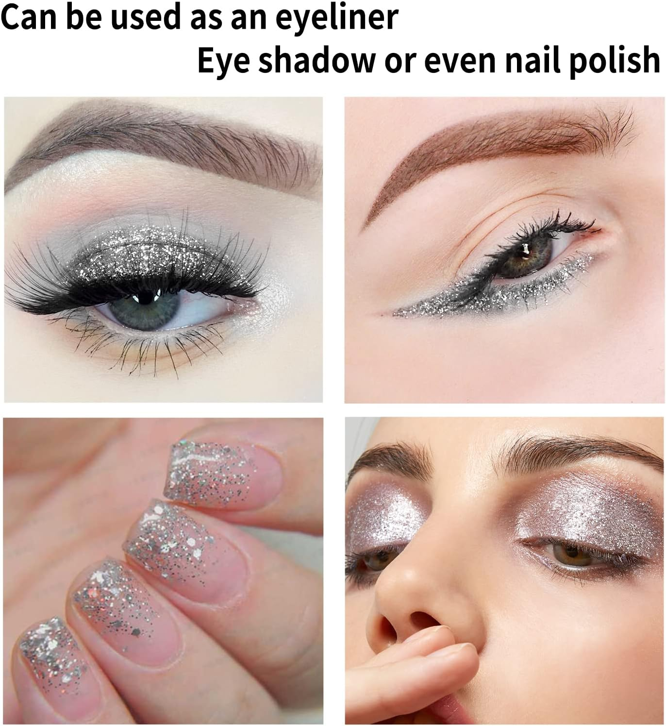 Boobeen Colorful Glitter Eyeliner Liquid Shimmer Eyeliner Waterproof Metallic Eyeliner Smudge-Proof Suitable for Women, 1 Pcs