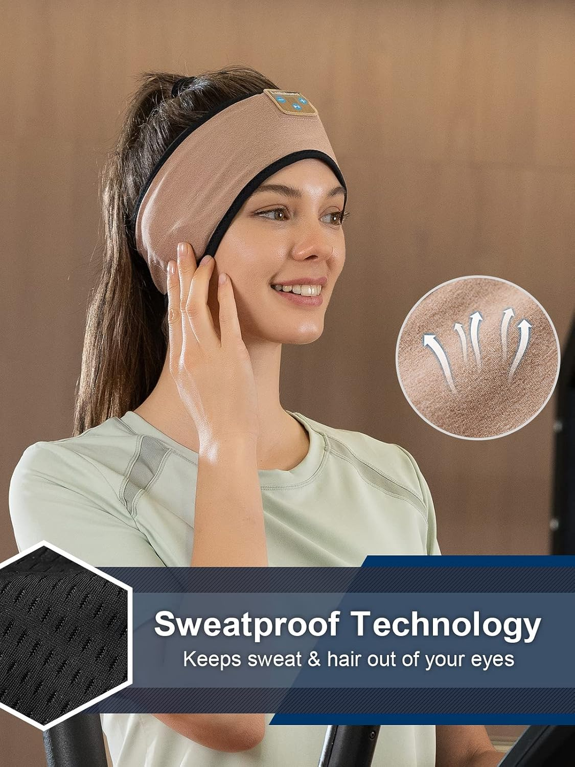 Sleep Headphones Bluetooth Headband - Wireless Music Sleeping Mask Earphones for Side Sleepers with HD Stereo Speaker Tech Gadgets Gifts for Travel Workout Sports Meditation Yoga Housework image number 2