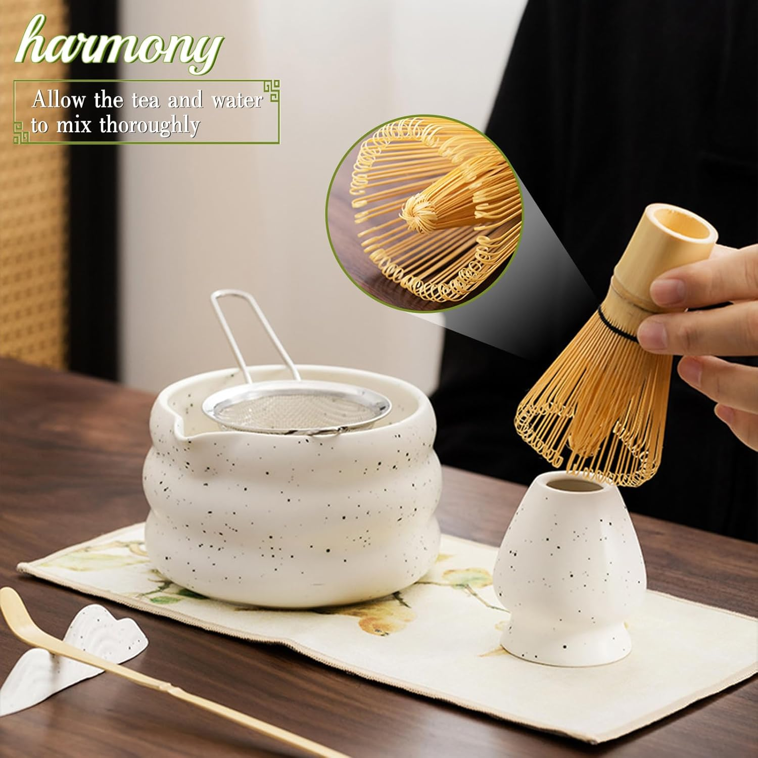 Sibeixiumatcha Mixer Set, 7 Matcha Sets, Japanese Matcha Set, Matcha Tea Set for Making Breakfast/Matcha Latte, Matcha Mixer and Bowl and All Accessories, Matcha Lovers/Friends/Family image number 5