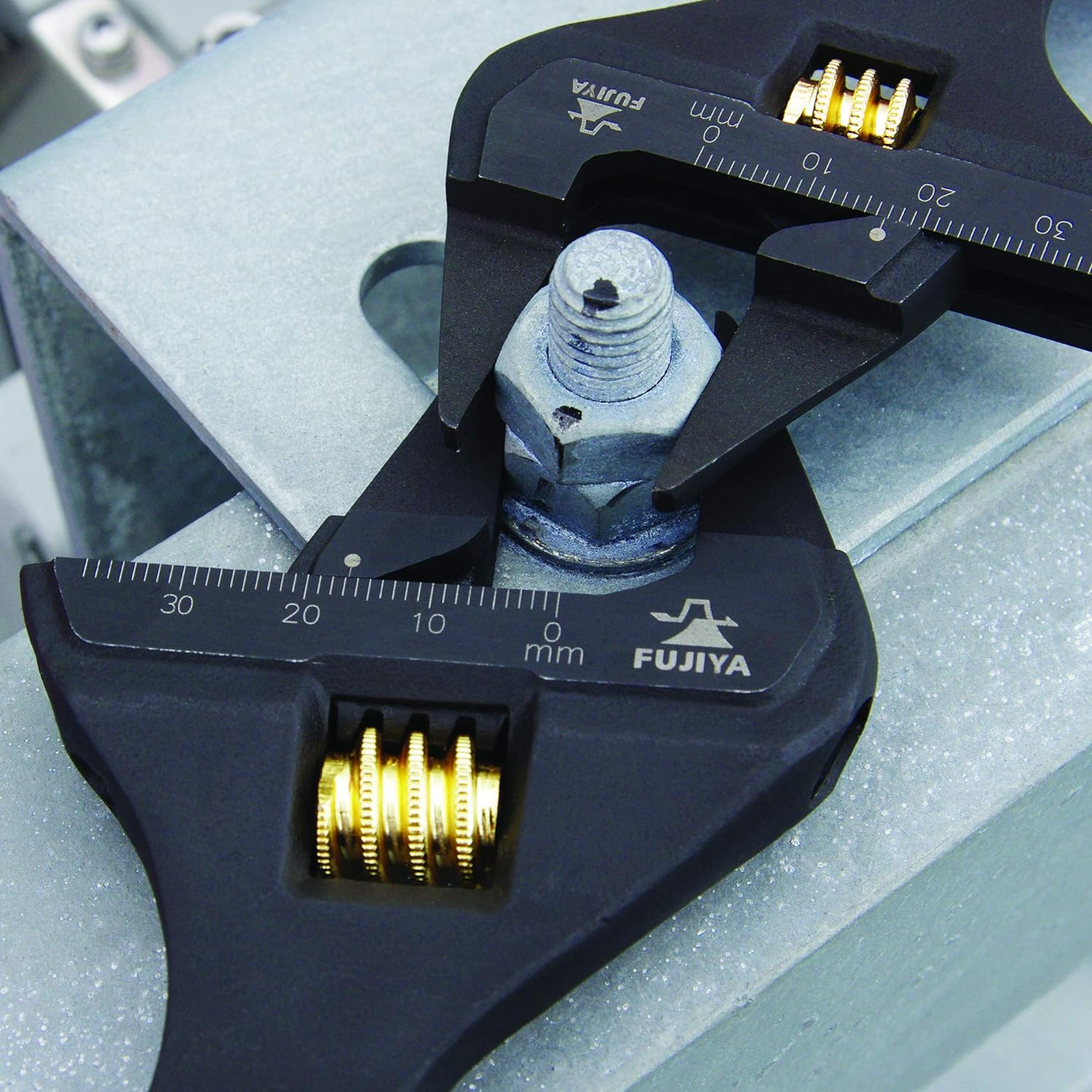 Fujiya FLT-34-BG Thin Tip Monkey Wrench, Black Gold, with Grip