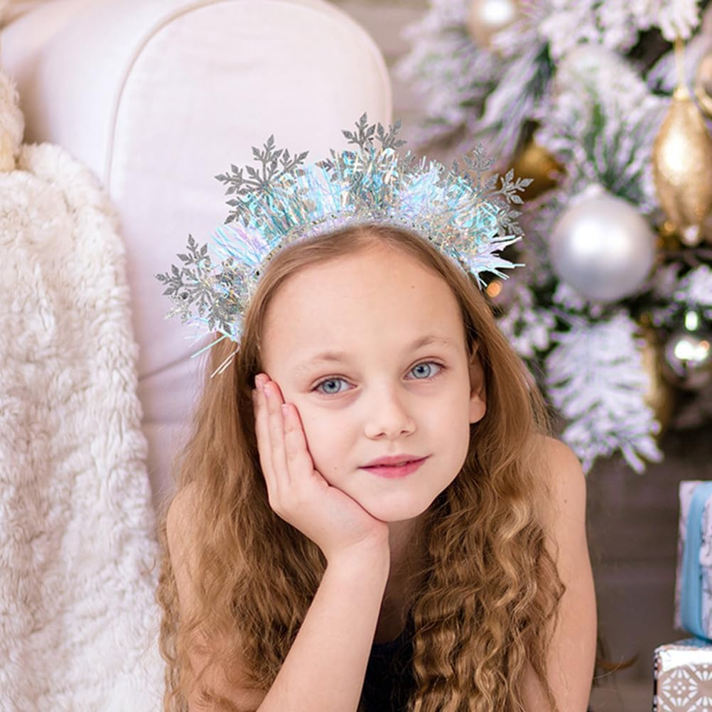 Beaupretty Pack of 3 Christmas Snowflake Headbands, Snowflake Headbands, Christmas Glitter Tinsel Headbands, Christmas Costume Hair Accessories for Women And image number 4
