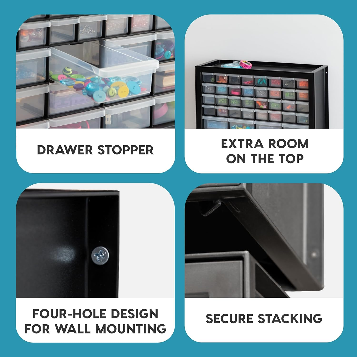 IRIS USA 44 Drawer Parts and Hardware Cabinet, Black image number 6