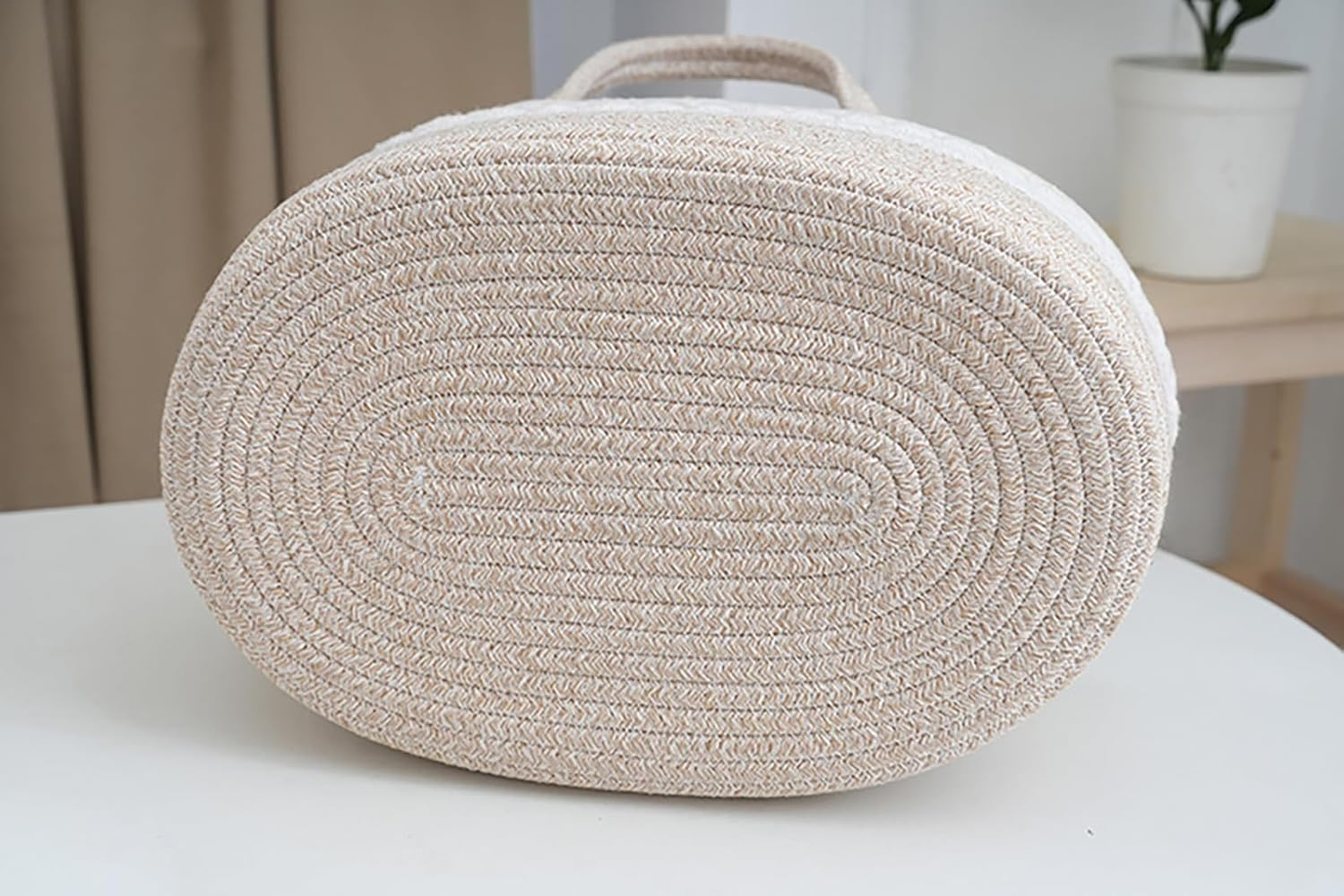 LISNSMY Baby Nappy Caddy Diaper Caddy Organizer, Baby Storage Basket for Diapers and Wipes, with Removable Inserts, Bohemian Portable Nursery Diaper Organize, 38 &times; 25 &times; 17 CM (Khaki) image number 4