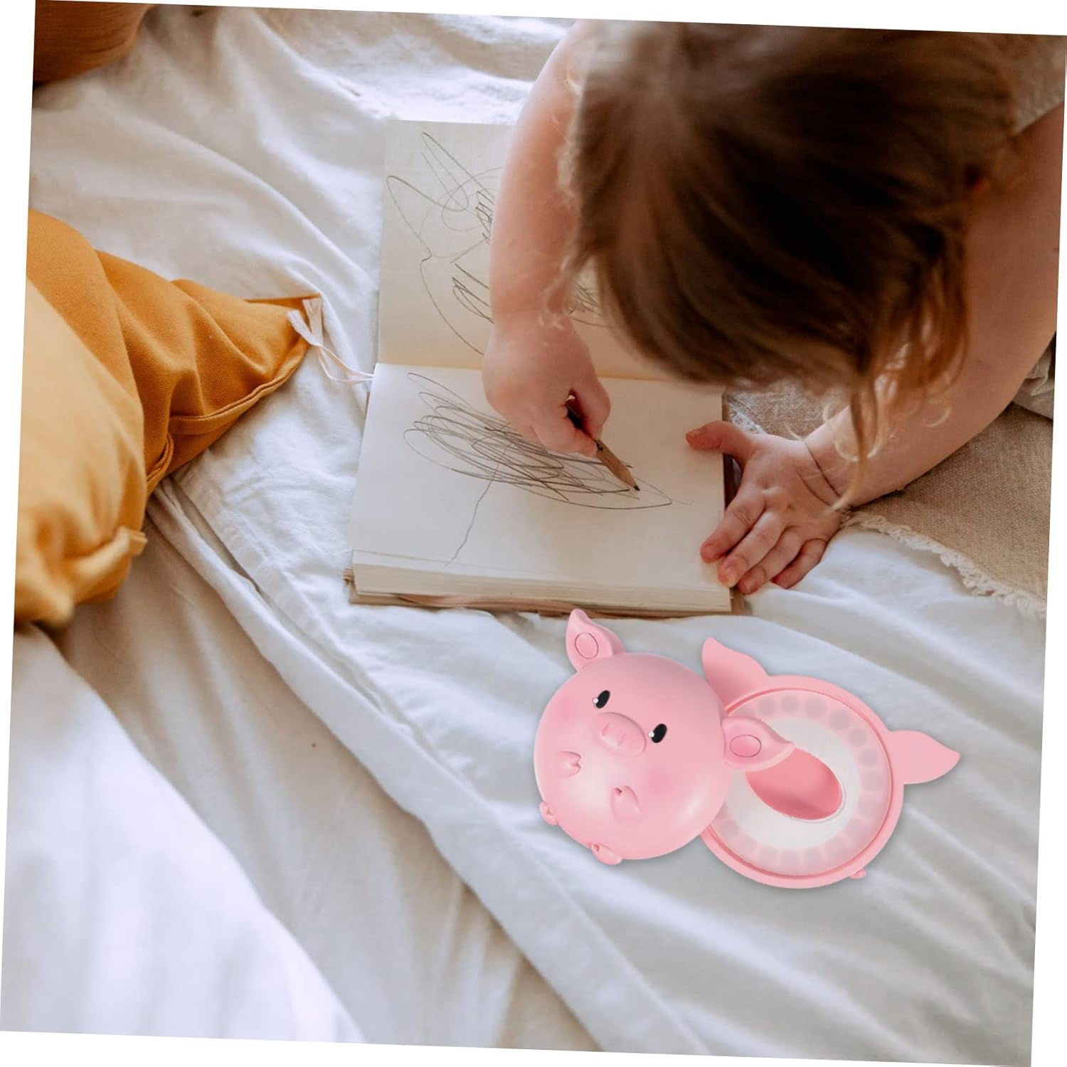 FRCOLOR Creative Baby Tooth Storage Box Deciduous Tooth Organizer for Children Cute Pig Design