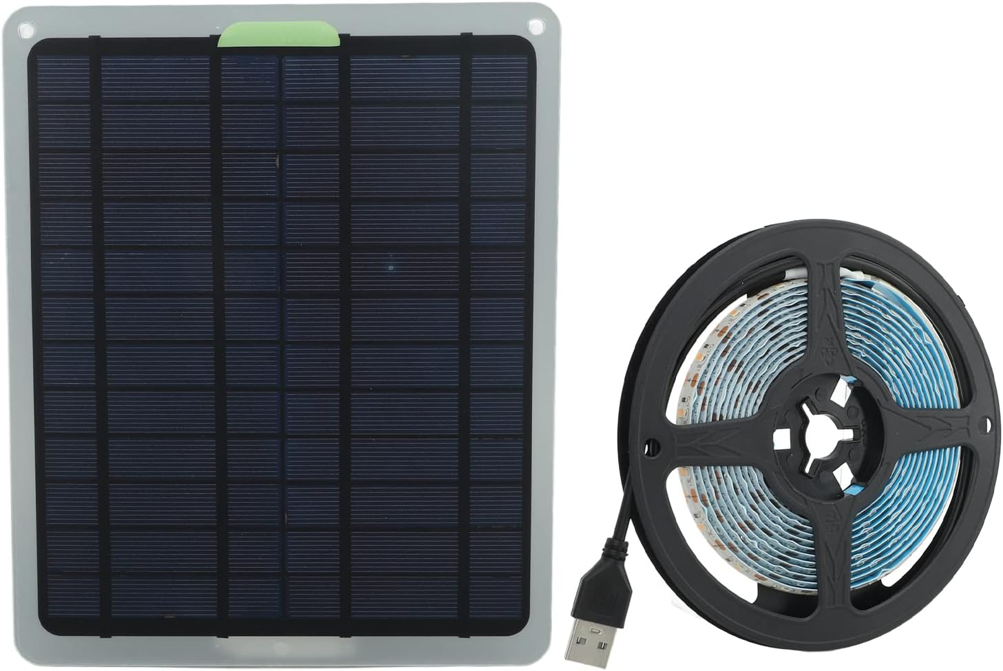 Solar Powered Grow Light Strip, Full Spectrum Led Strip Growing Lamp with 20W 5V Solar Panel Ip65 Waterproof High Luminous Lux Led Plant Grow Lights for Indoor Outdoor Greenhouse image number 3