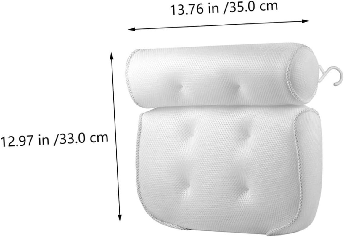 LOLIPPYY Bath Pillow 3D Mesh Spa Tub Pillow with 6 Suction Cups Neck and Head Support Cushions for Relaxing Bathing at Home image number 3