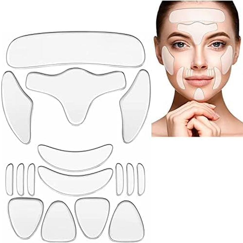16Pcs Silicone Anti-Wrinkle Patches for Forehead, Eyes and Chin, Washable and Reusable for Enhance Skin Elasticity and Lift Skin image number 6