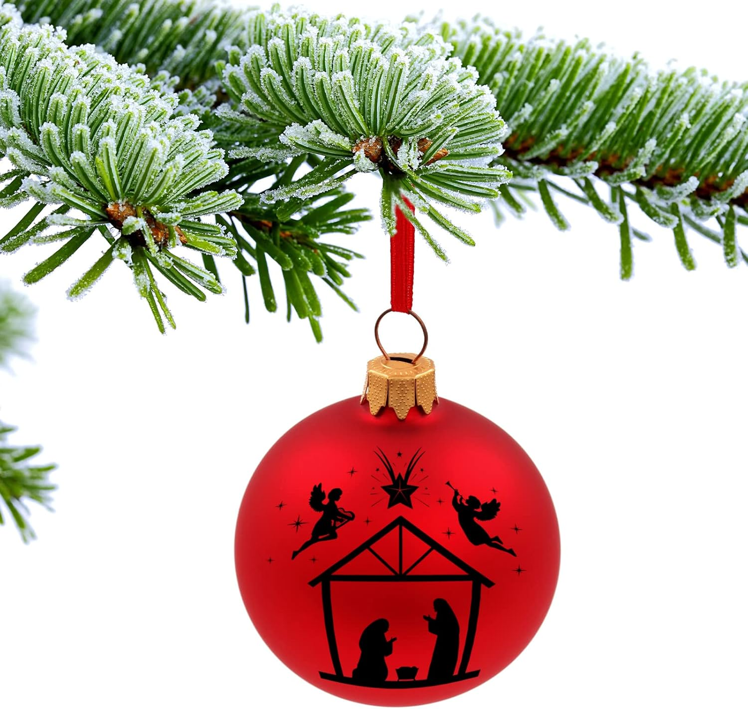 80 Pieces Nativity Mason Jar Vinyl Decals, Manger Scene Stickers, Santa Wreath Christmas Stickers for Glass Jar, Window, Bottle, Gift Box Decorations, 40 Styles image number 4