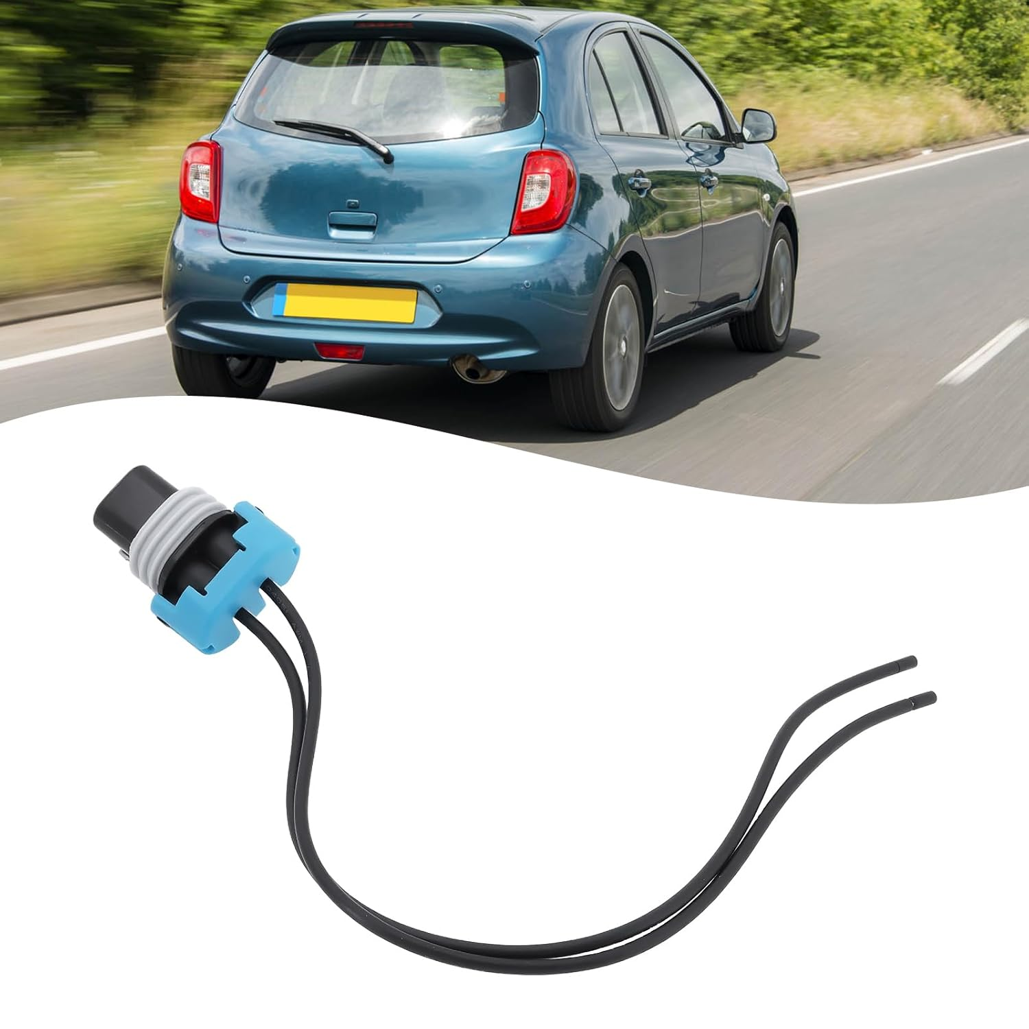 Emagtech 2Pcs Car Rear Number Plate Light Harness 2Pin Compatible with 03-10 Nissan Micra K12E image number 1