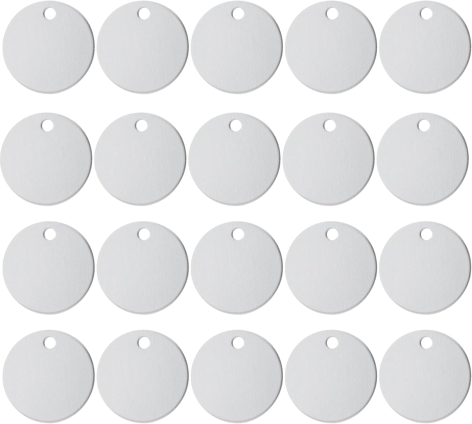 AUEAR, 20 Pack 25Mm round Shape Pet ID Tag Blank Dog Cat ID Tag for Pet Name Phone Charm Jewelry Making (Black)