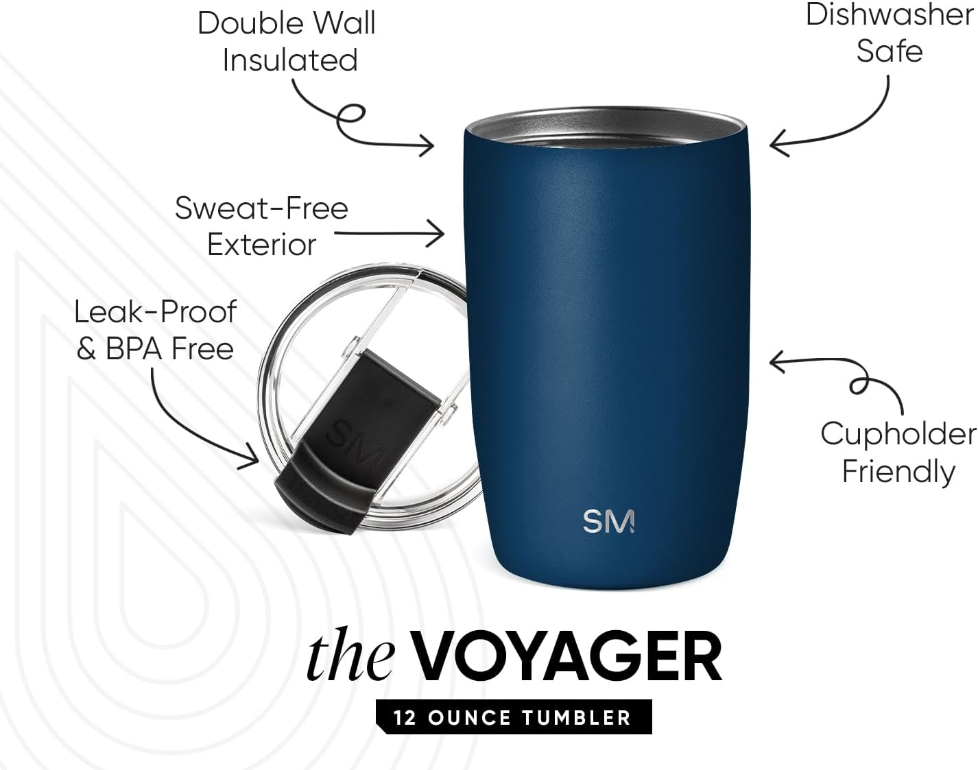 Simple Modern Travel Coffee Mug Tumbler with Flip Lid | Insulated Stainless Steel Iced Coffee Cup | Gifts for Women & Men | Voyager Collection | 12Oz | Slumberland image number 6