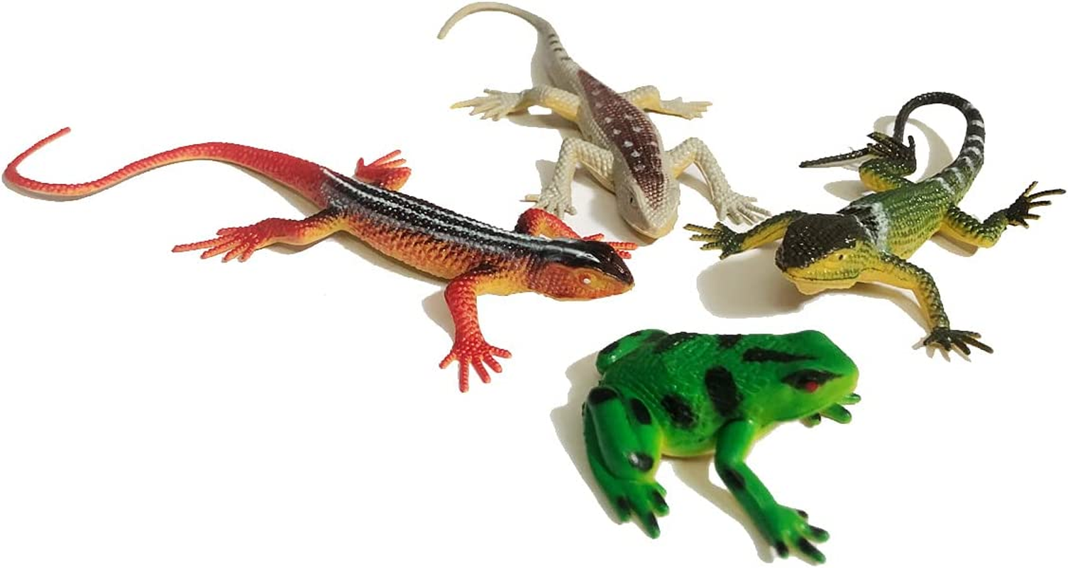24Pcs Small Realistic Frog Lizard Insect Snake Dragonfly Ant Reptile Figure Animals for School Project Garden Toy Birthday Gift Party Supplies Home Decor Game (Classic B) image number 1