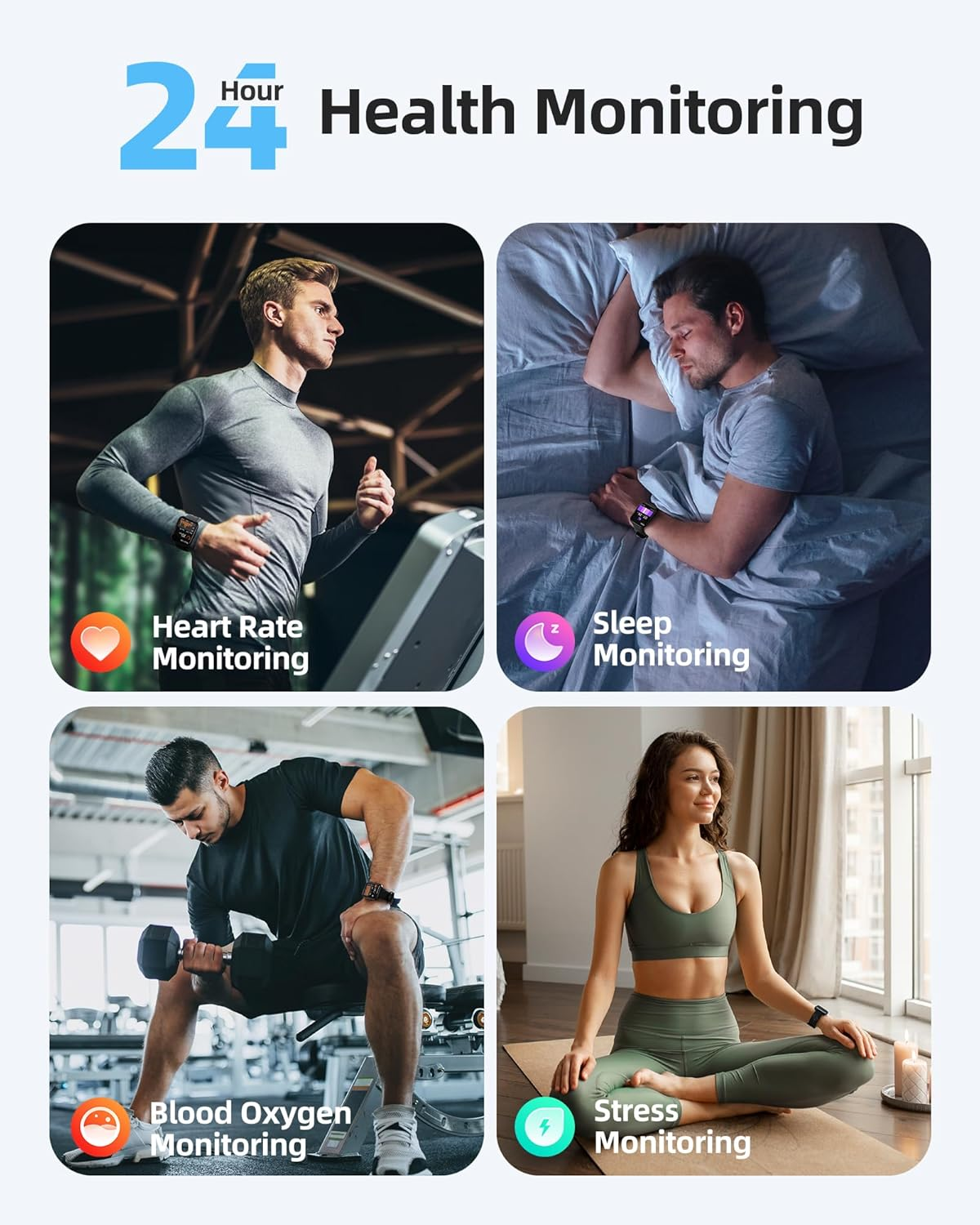 Parsonver Smart Watch, 5ATM Waterproof Watch for Swimming, Fitness Activity Tracker with 110+ Sport Modes, Heart Rate/Sleep/Spo2/Steps Monitor, 1.8" HD Screen Fitness Watch for Android & Iphone, Black - Rose Gold image number 6