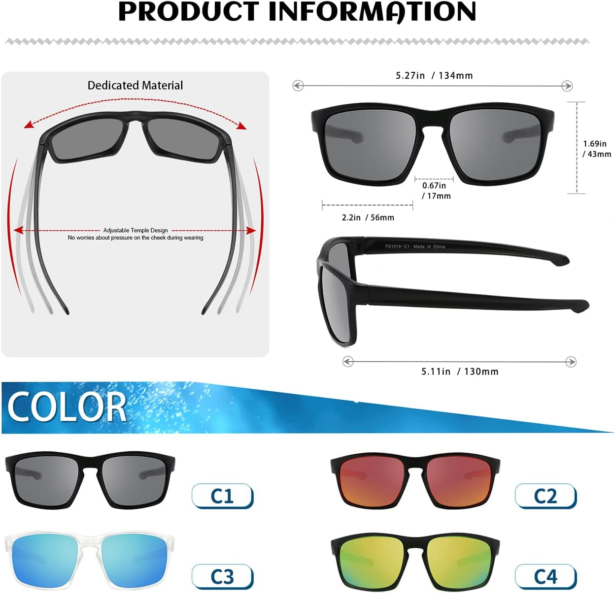 MALIDAK Floating Sunglasses, Polarized Sunglasses with UV400 Protection Lenses, TPX Floating Sunglasses for Water Activities image number 3