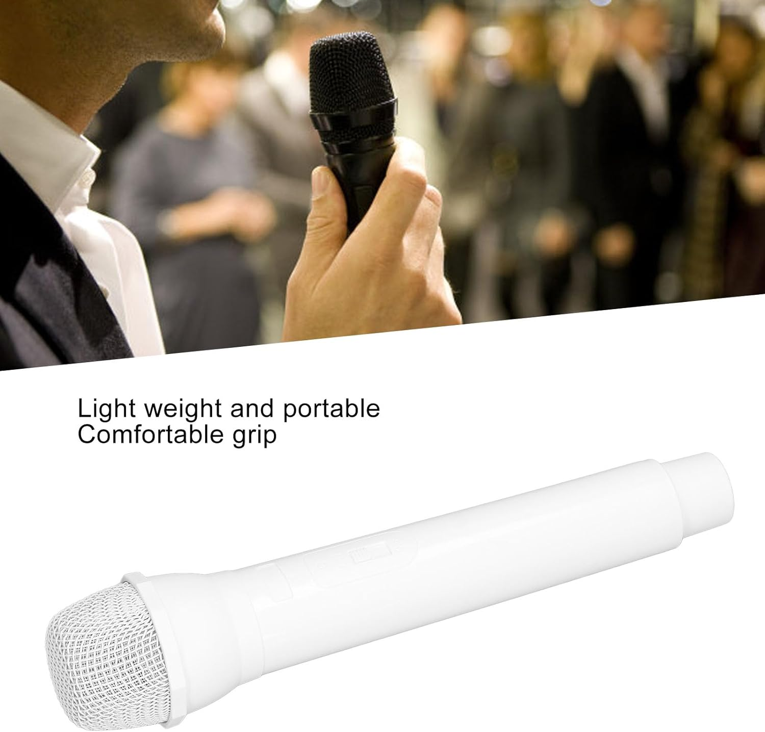 Fake Microphone Prop, Plastic Karaoke Fun Stage Costume Prop, Simulated Microphone, for Karaoke Fun or Costume Prop (White) image number 6