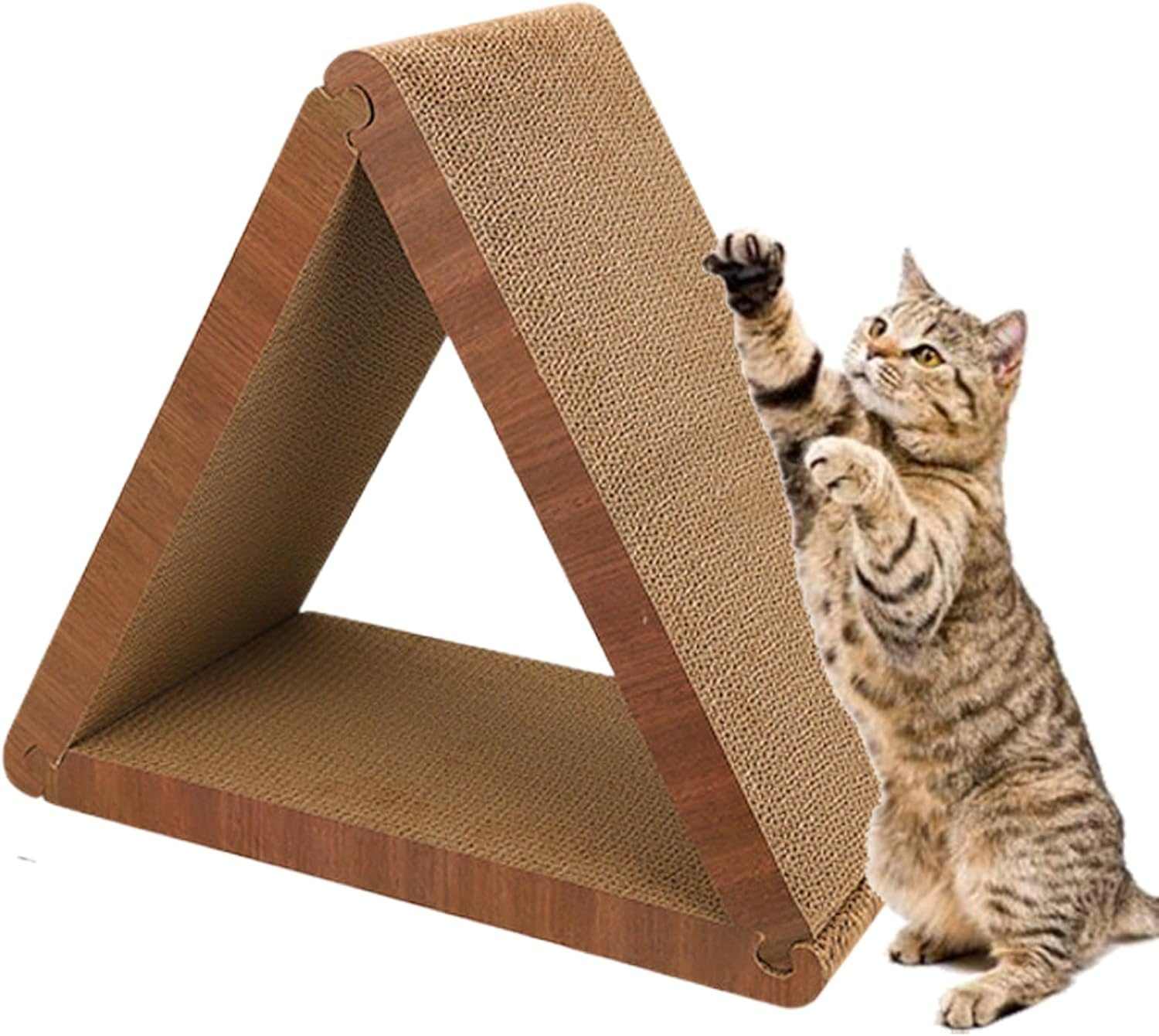 Cat Scratcher,Triangular Indoor Cat Scratcher Pad | Small Medium Large Breeds Pet Toy Furniture Protection for Lawn Living Room Bedroom Use image number 5