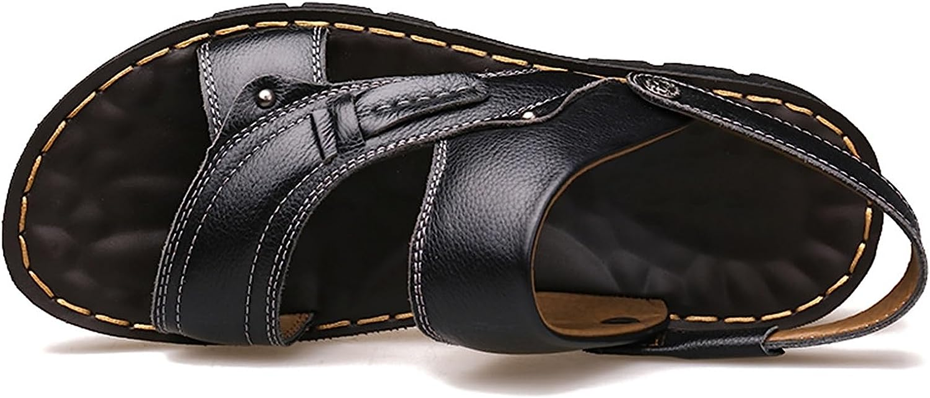 Summer Style Men Shoes Leather Beach Shoes Thick-Soled Anti-Skid Dual-Use Casual Men Sandals Three-Color Shoes (Color : Brown, Size : 8) image number 2